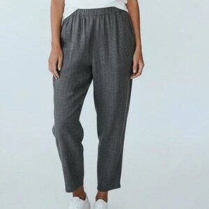 Eileen Fisher Pull On Drawstring Tweed Look Pant  Small Petite